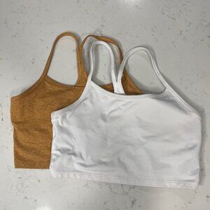 Aerie Sports Bras in Tan/orange